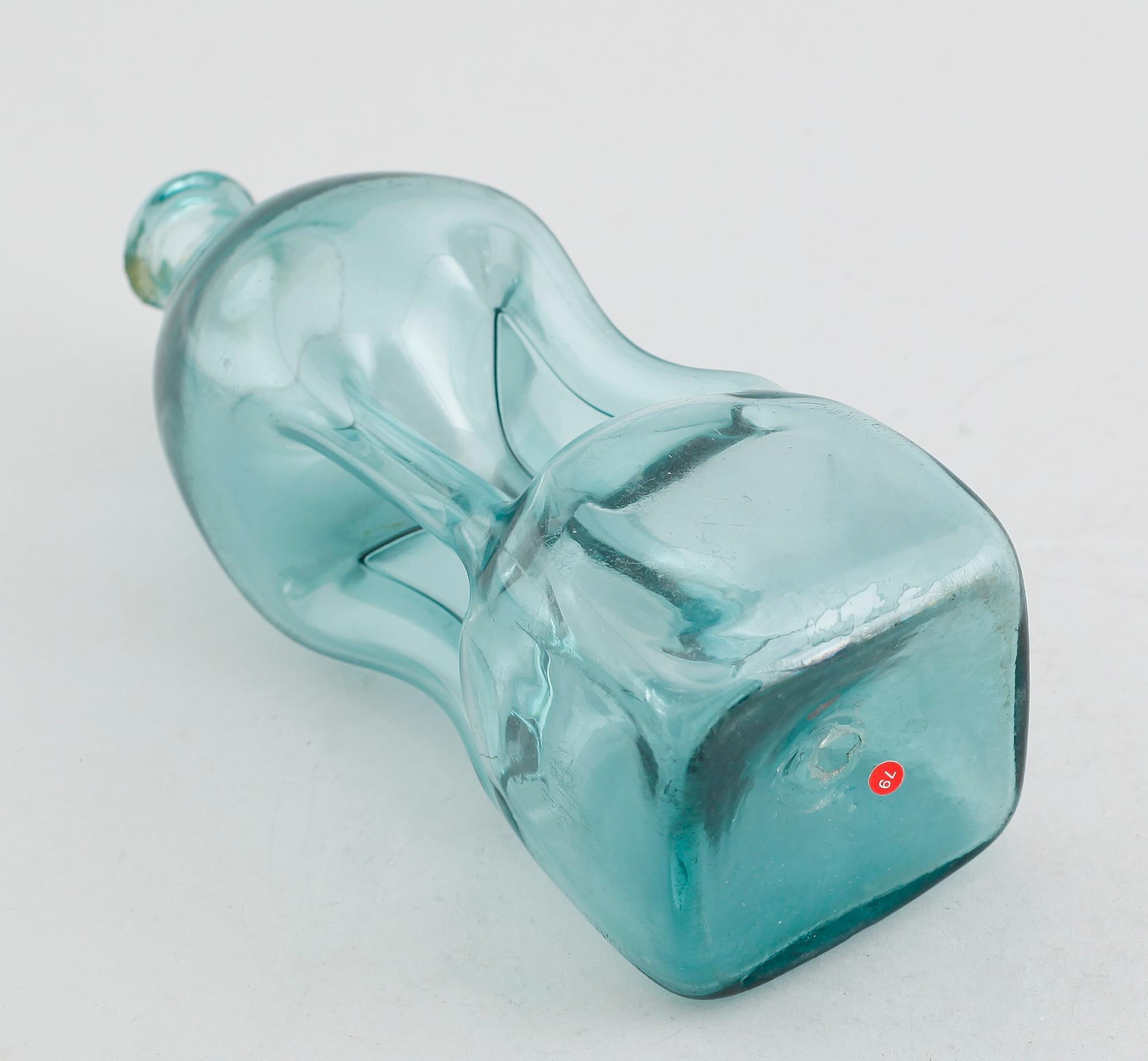 KLUCKFLASKA, glas, sannolikt 1800-tal.