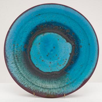 Toini Muona, a ceramic plate, signed TM 1960.