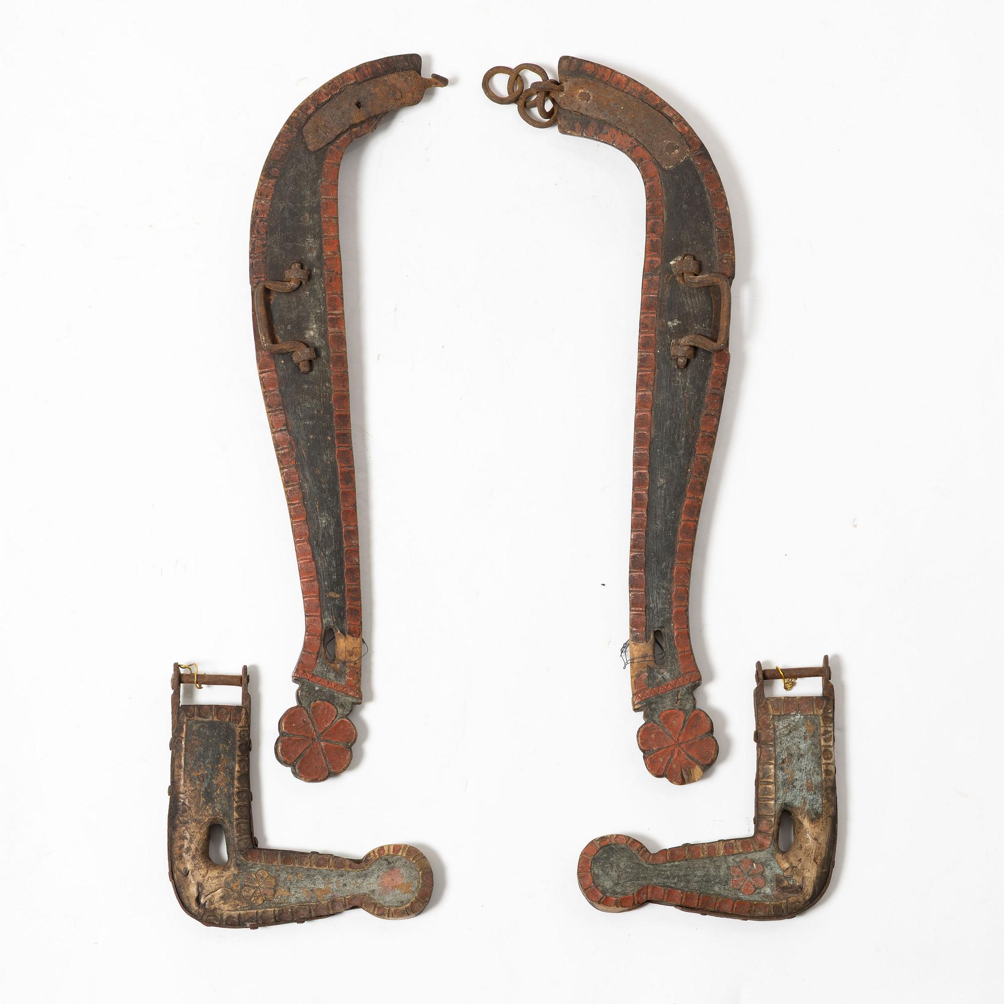 Lokor och selknän, ett par, allmoge, troligen Dalarna, sent 1700-tal / tidigt 1800-tal.