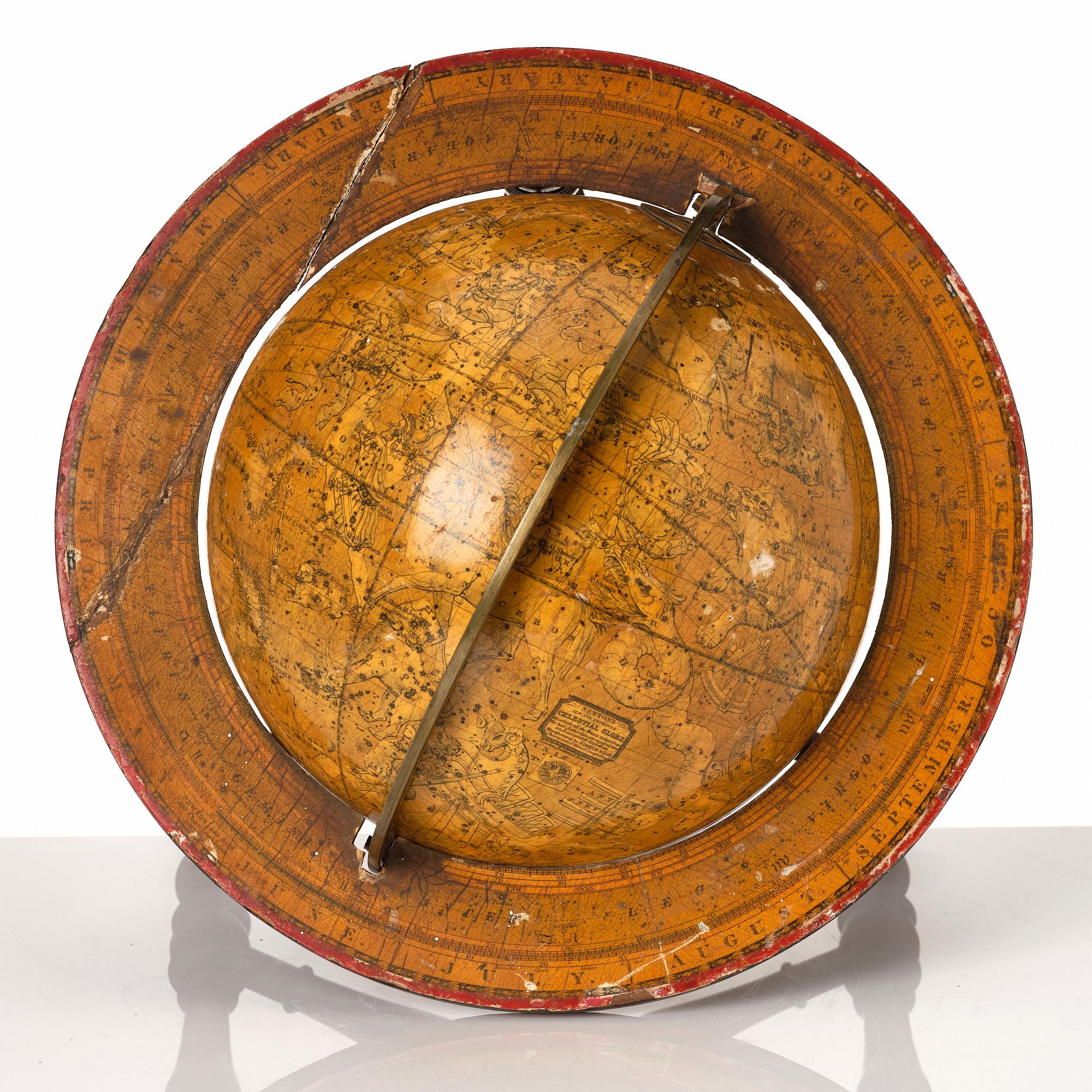 A celestial globe for table by Newton & son London 1860.