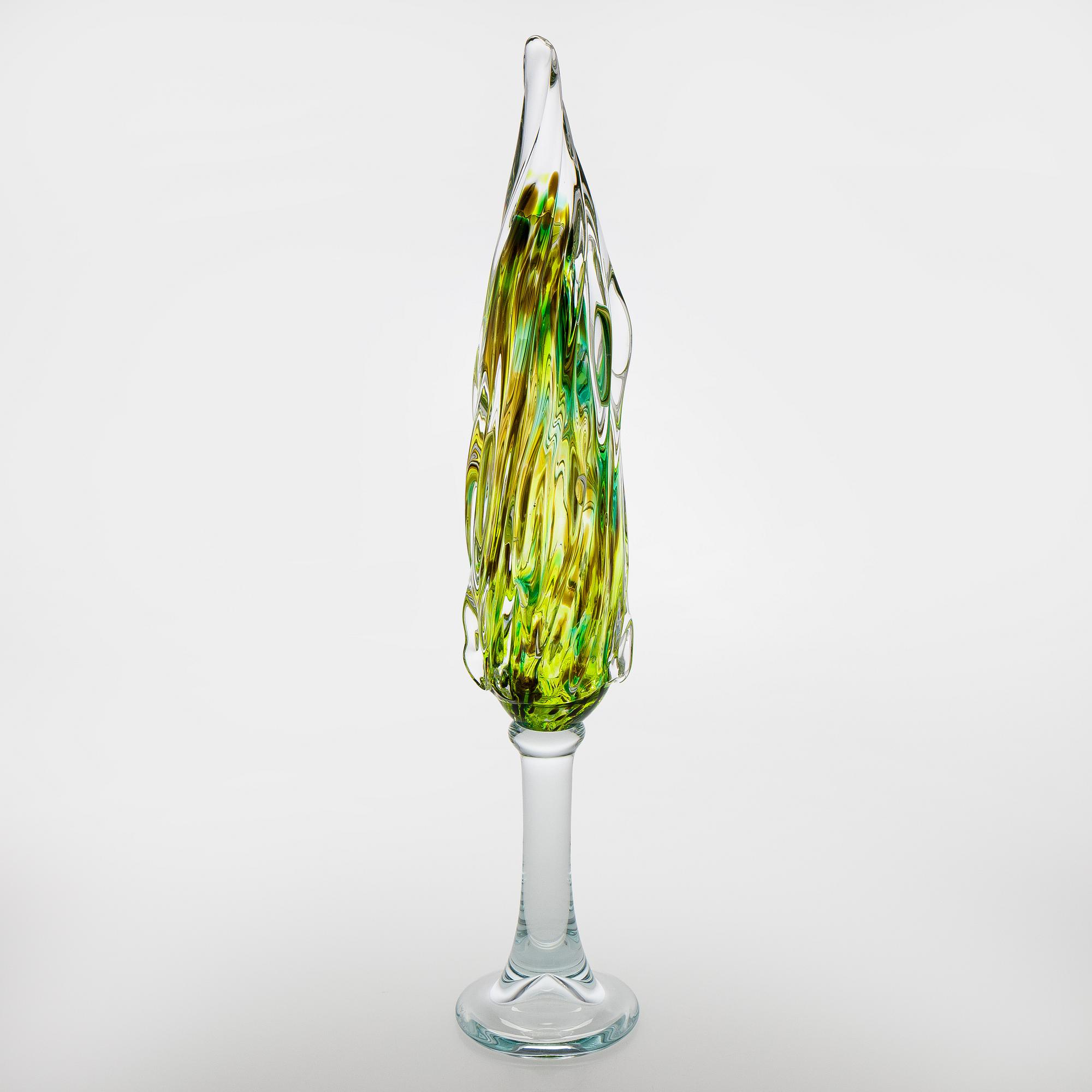Alma Jantunen, glasskulptur, signerad Alma Jantunen 2006.