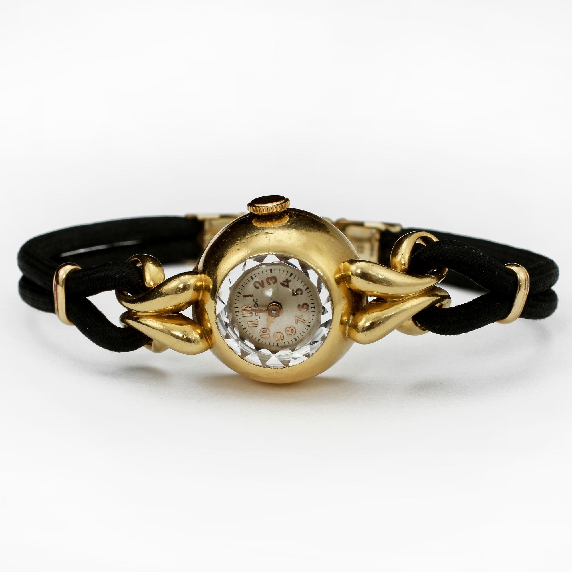 DAMARMBANDSUR, gulddoublé, Leloc, Schweiz, 1900-talets mitt. Vikt 18 g.