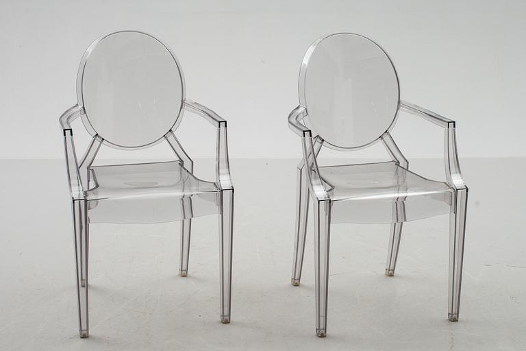 KARMSTOLAR, ett par, "Louis Ghost", Philippe Starck för Kartell.