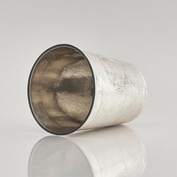 Jens Jacobsen Hoff, bägare, silver. Kontrollör Conrad Ludolph, Köpenhamn 1716.