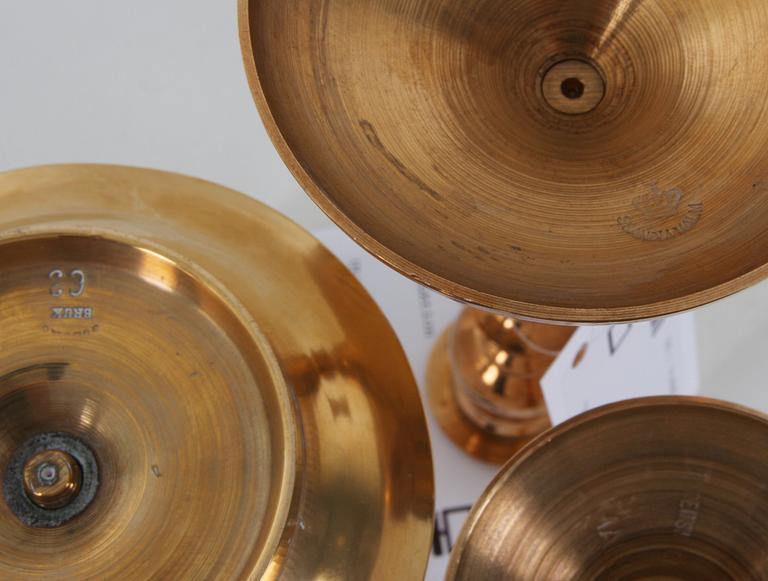 LJUSSTAKAR, 2+1+1 st, mässing.