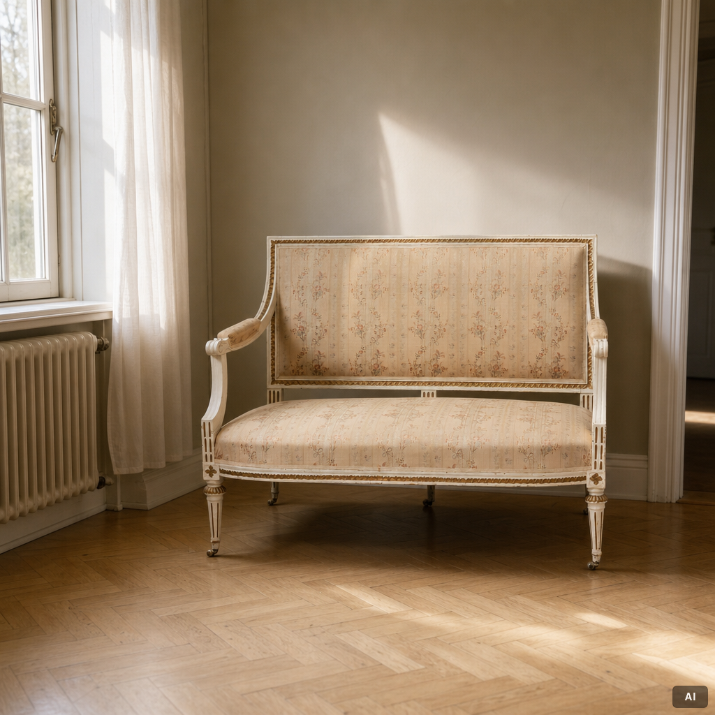 Sofa, by Johan Hammarström (master in Stockholm 1794-1812), Late Gustavian, circa 1800.