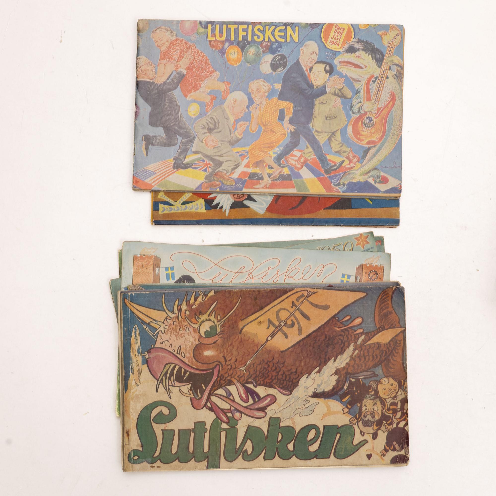 Serietidningar, 40 st, "Applåder & Visslingar", "Lutfisken" & "Kaspers Jul", 1917-1966.