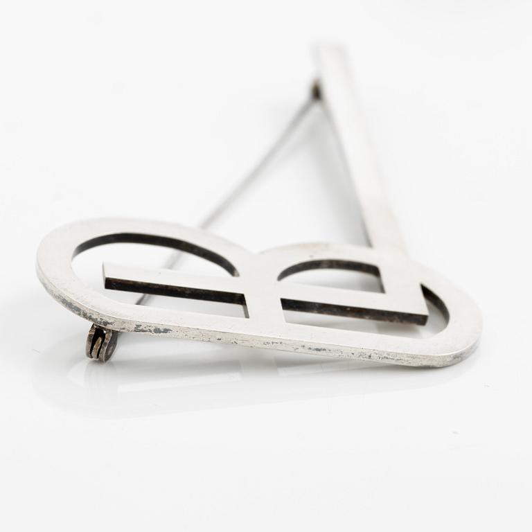 Wiwen Nilsson, a monogram brooch, sterling silver, Lund 1943.