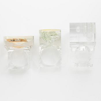Siv Lagerström, three acrylic rings, 1970s.