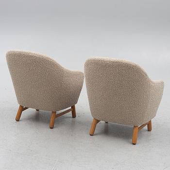 Fåtöljer, ett par, "Annukka", modell 1408, Asko 1950-tal.
