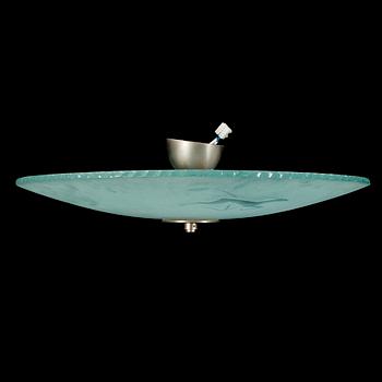 An Art Deco glass ceiling light, 1930's,