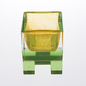 MARKKU SALO, A GLASS SCULPTURE. Ambra.  Signed Markku Salo, Nuutajärvi 2011.