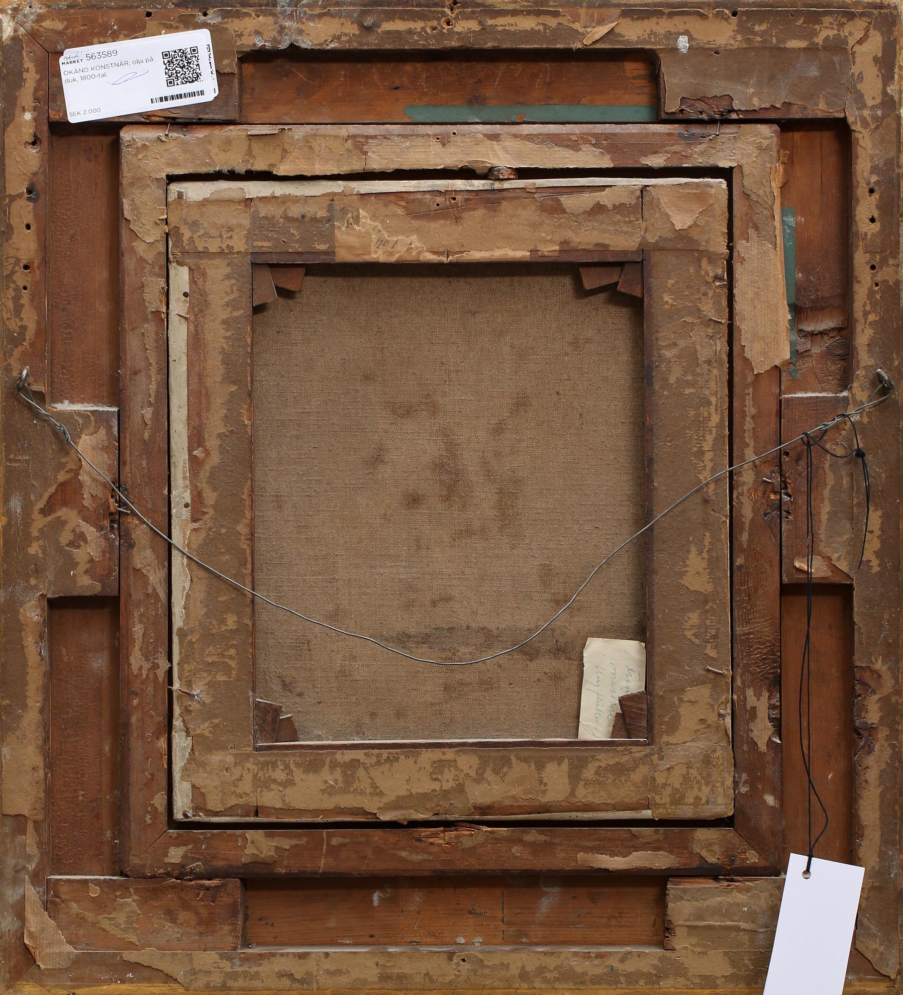 OKÄND KONSTNÄR, olja på duk, 1800-tal.