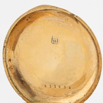 Pocket watch, 14K gold, 37,5 mm.