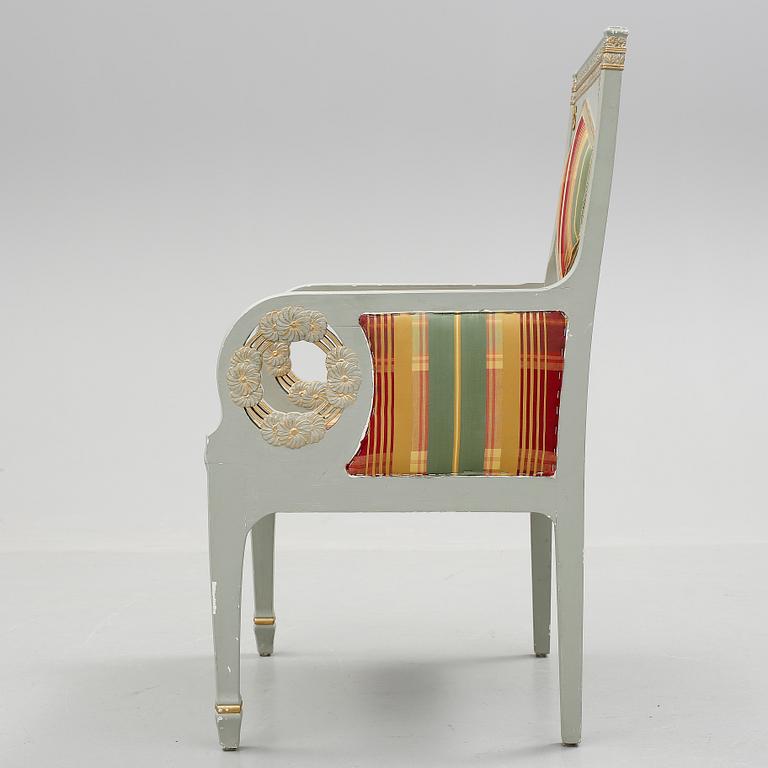 An Art Nouveau armchair probably by Ragnar Östman and executed by P. Jönsson and L. Löfberg ca 1909.