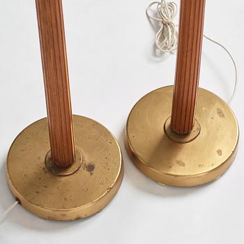 Hans Bergström, a pair of floor lamps, model "522", ateljé Lyktan, Sweden 1940-50s.