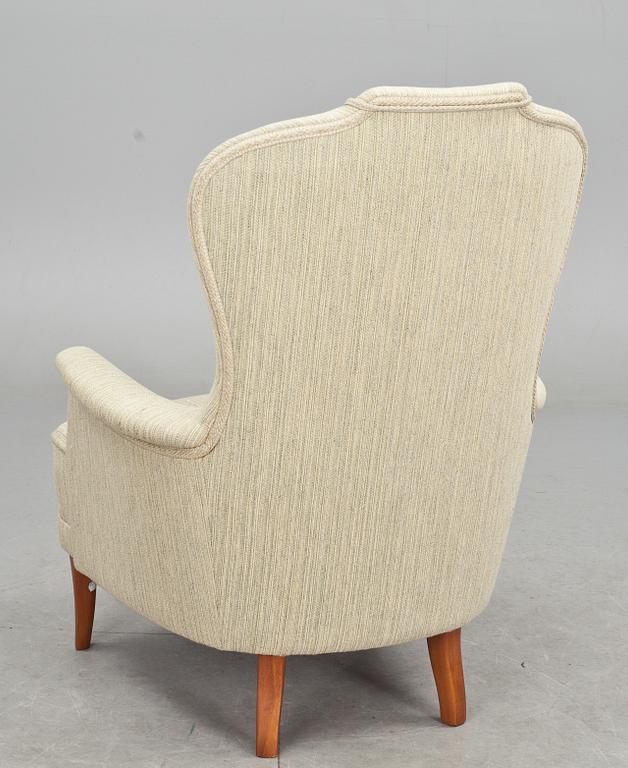 FÅTÖLJ, "Farmor" design Carl Malmsten. Märkt Sjögren.