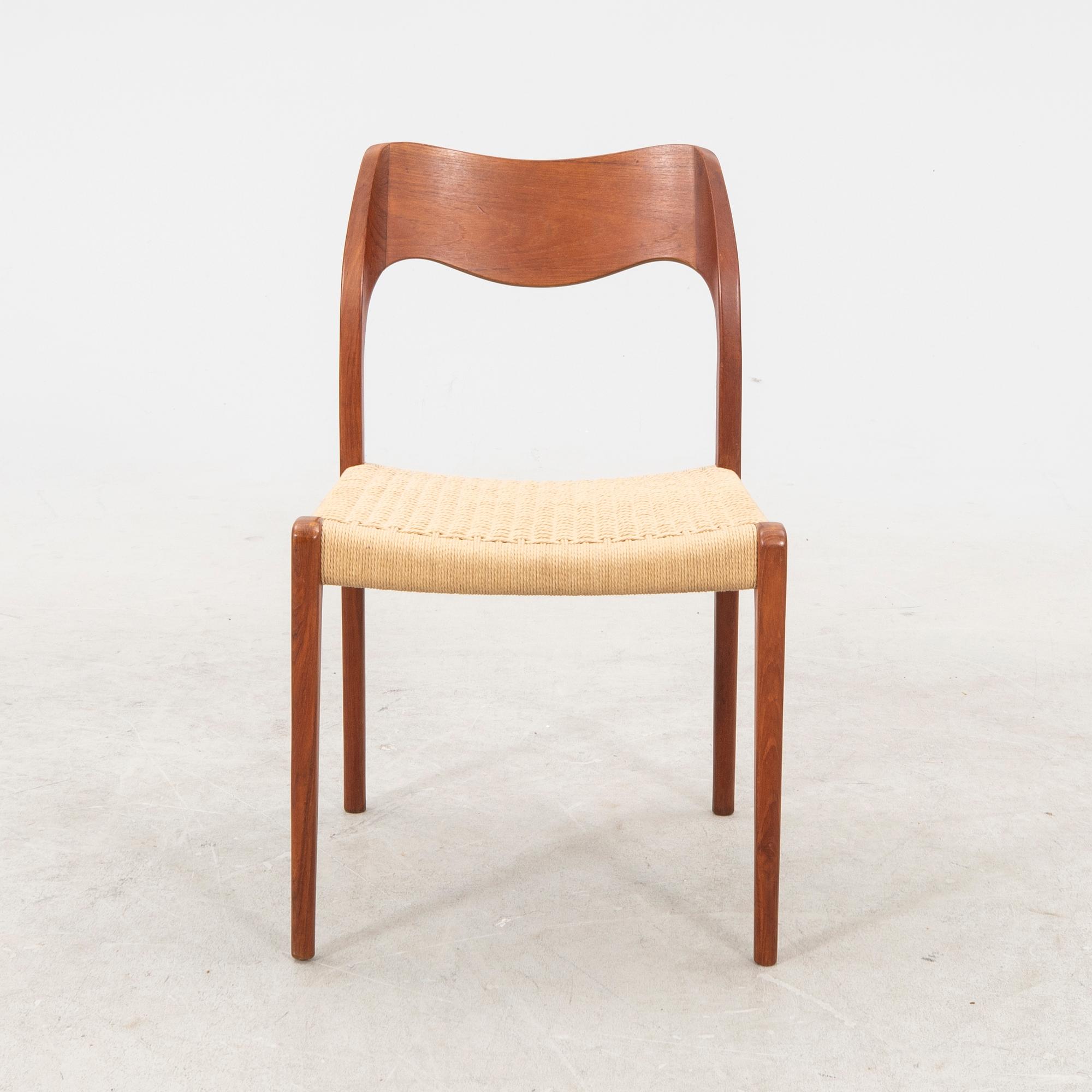 Niels Otto Møller, chair, model no. 71, J.L. Møllers Møbelfabrik, Denmark, 1950s/60s.