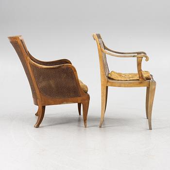 Carl Malmsten, a five piece furniture group, Nordiska Kompaniet, late 1920s.