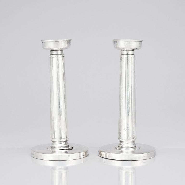 Gustaf Janson, ljusstakar, ett par, C.G Hallberg, Stockholm 1961, sterling silver.