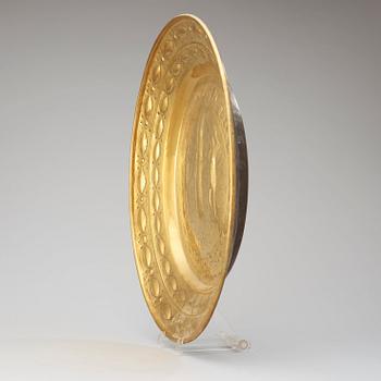 A brass alms dish, Flemish/Dutch, possibly möjligen Mechelen, 17/18th century.