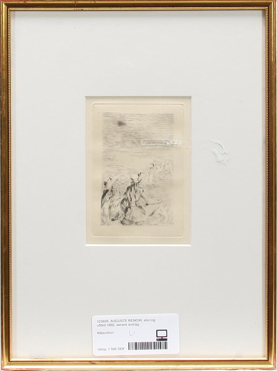 AUGUSTE RENOIR, etsning, utförd 1892, senare avdrag.