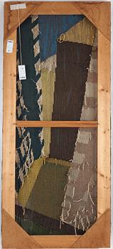 Lillian Holm, a tapestry, flat weave, ca 180,5 x 82 cm, signed LH. With the frame ca 182x79 cm.