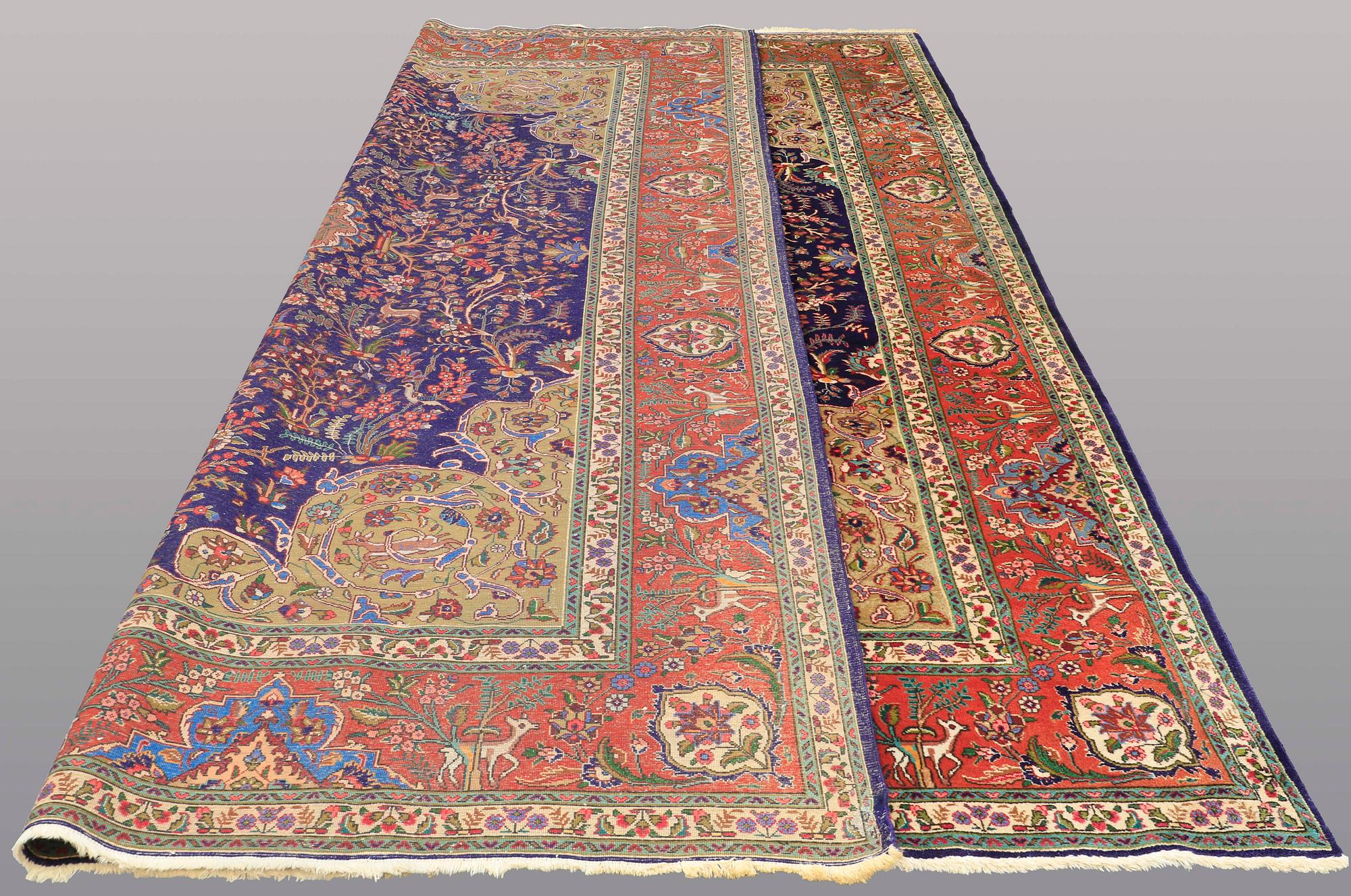 A CARPET, Figural Tabriz, ca 407 x 304 cm.