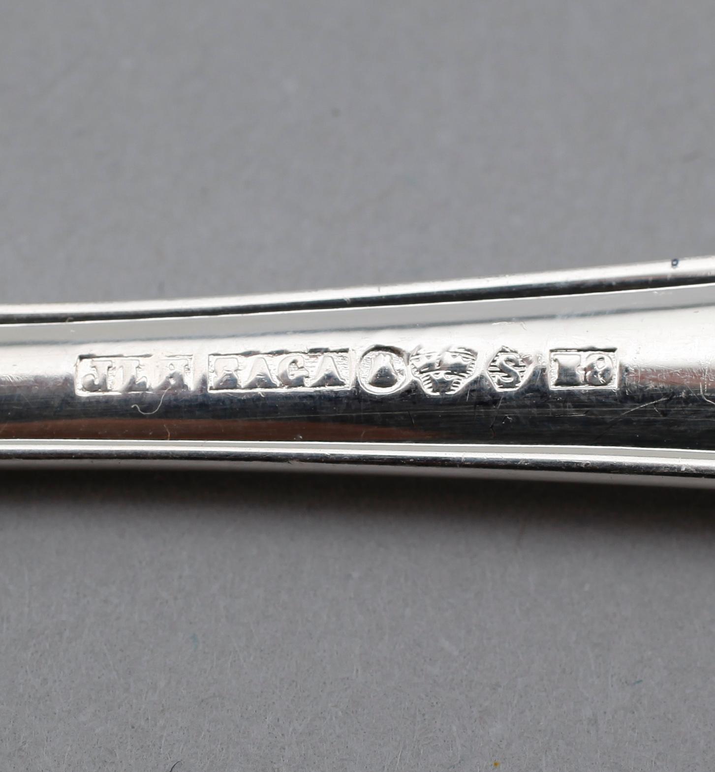 FISKBESTICK, 24 delar, "Saga", silver, 1950-tal. Vikt ca 1173 gram.