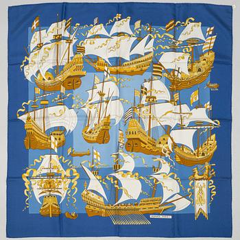 Hermès, an 'Armada' silk scarf.