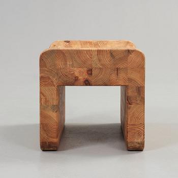 An Axel Einar Hjorth stained pine stool, probably 'Utö', Nordiska Kompaniet, 1930's.