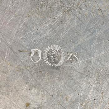 Firma Svenskt Tenn, a pewter and glass ashtray/bowl, Stockholm, 1950.