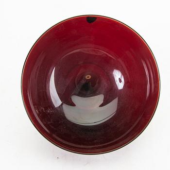 Sven Palmqvist, a signd and dated 1945 Orrefors glass bowl.