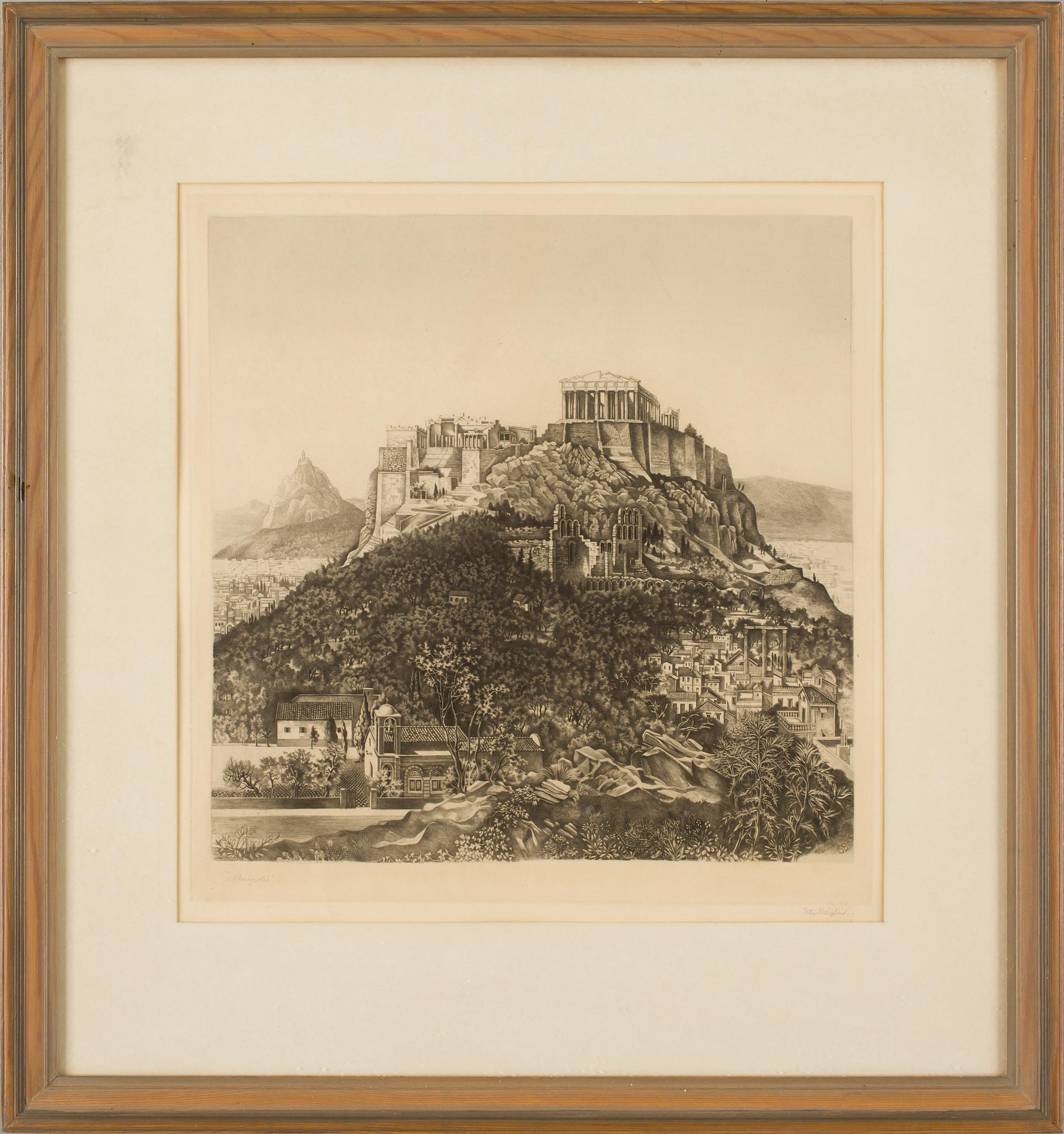 STIG BORGLIND, etsning, sign.