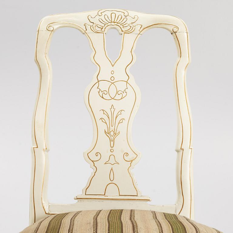 Two similar Rococo chairs, second half of the 18th century.