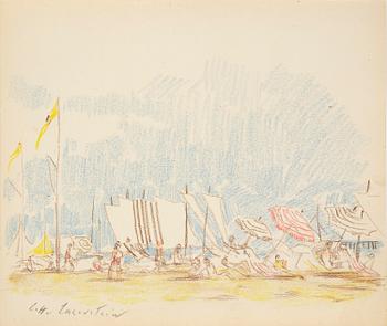879. Lotte Laserstein, Beach scene, probably from Forte dei Marmi, Italy.