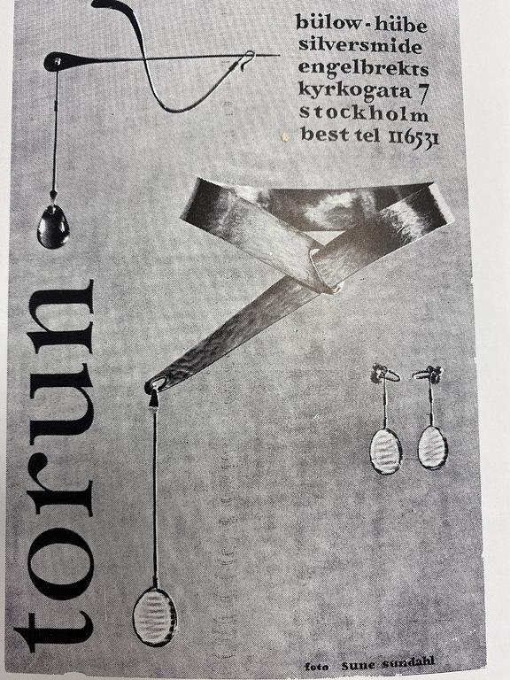 Vivianna Torun Bülow-Hübe, a silver choker with two pendants, Stockholm 1951.