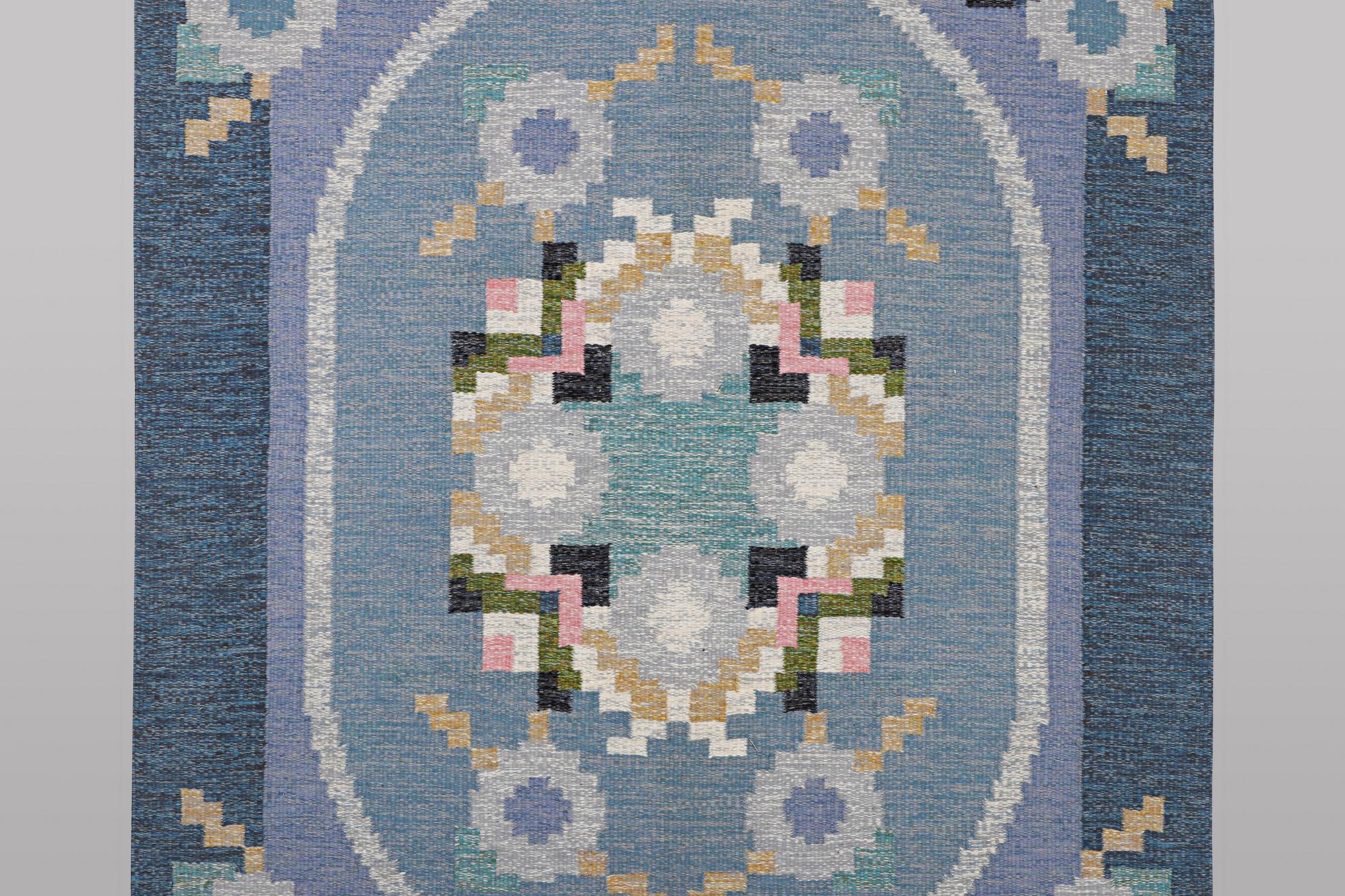 Ingegerd Silow, matta, slätväv, signerad IS, ca 230 x 170 cm.