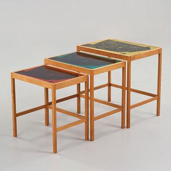 David Rosén, A David Rosén nest of tables, three pieces, '571-005', from the Futura-series, Nordiska Kompaniet, designed in 1953.