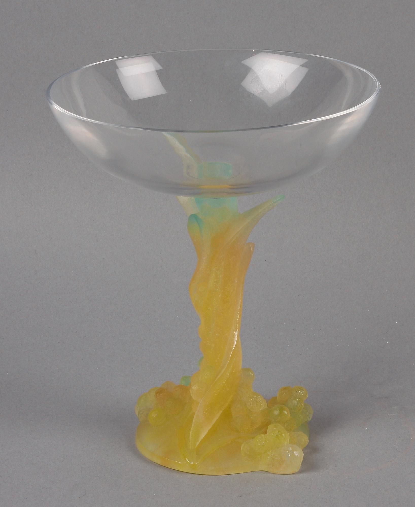 GLAS PÅ FOT, glas och pâte de verre. Jugendstil, Daum, France, 1900/2000-tal.