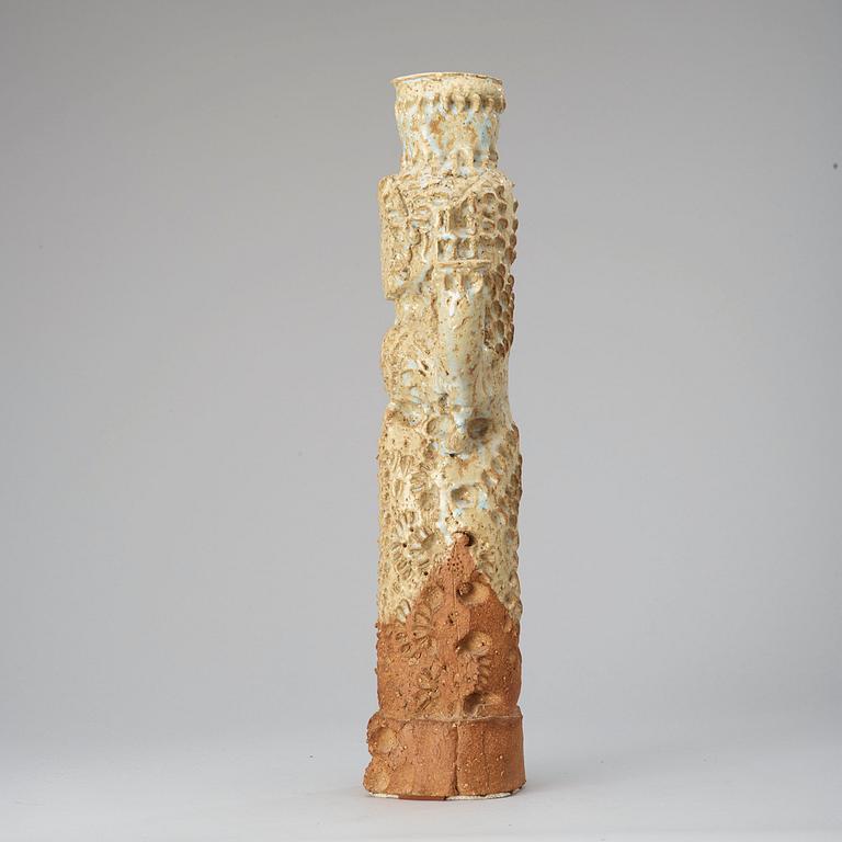 A Hertha Hillfon stoneware sculpture/candelabrum.