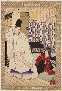 KOBAYASHI KIYOCHIKA (1847-1915), samt TOYOKUNI III (1786–1864), colour woodblock prints. Japan, 19th/20th century.