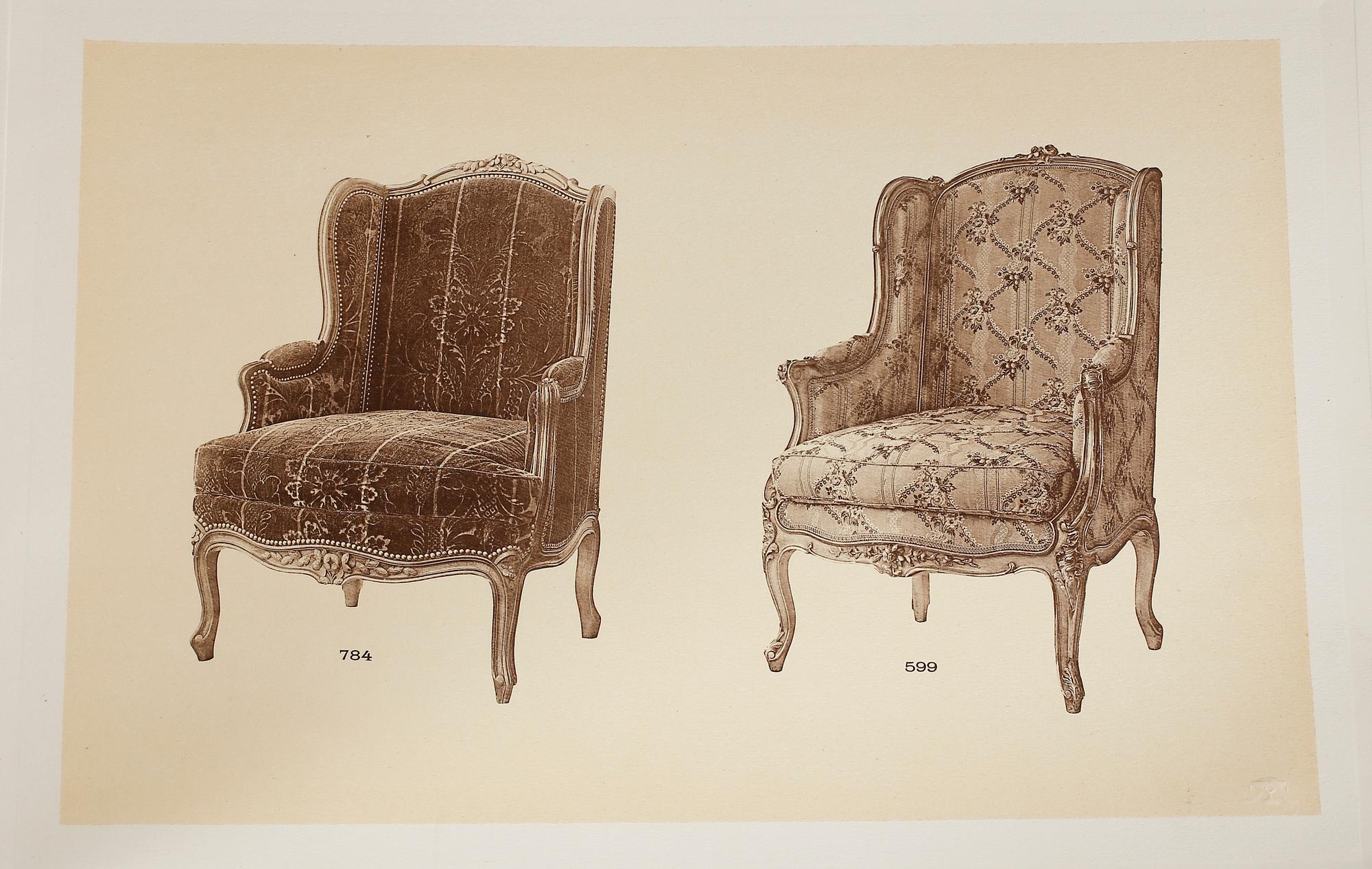 MÖBELKATALOG,  ca 70 planscher. 1800-talets slut.