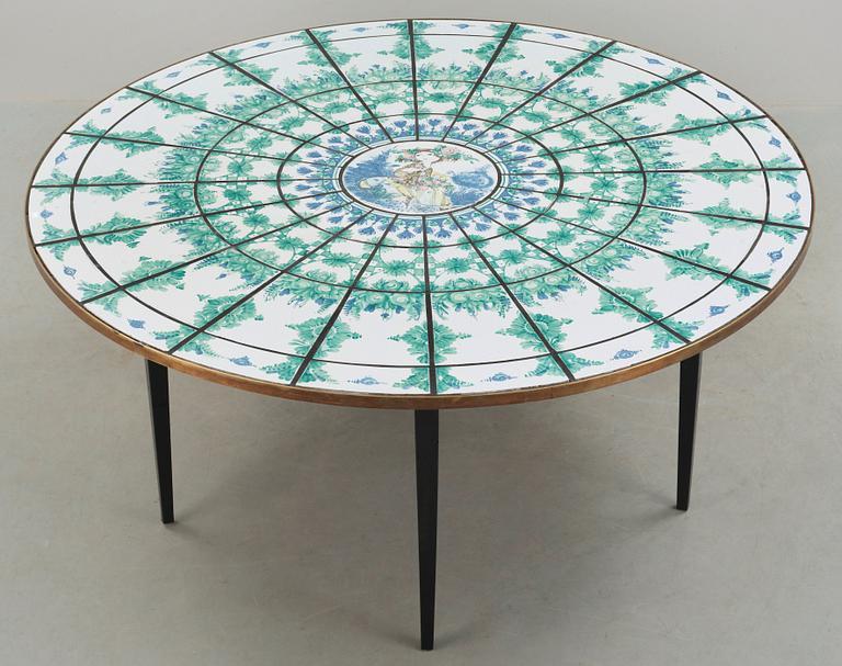 A Björn Wiinblad tiled top dining table, Denmark 1974.
