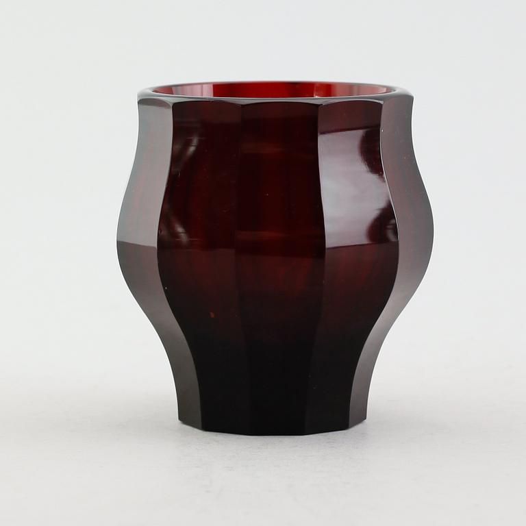 SKÅL, glas, möjligen Josef Hoffmann Wiener Werkstätte, 1900-tales början.