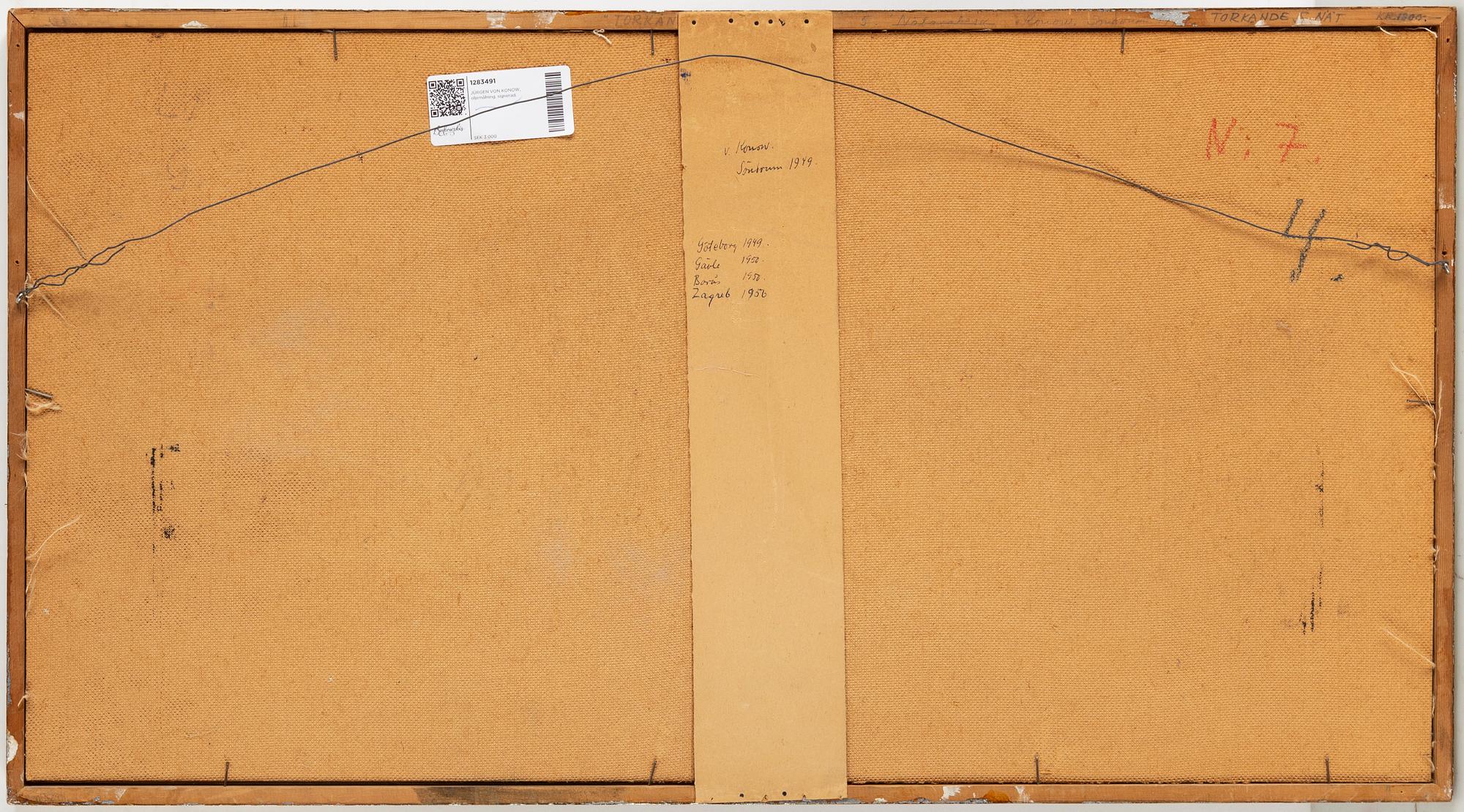 Jurgen von Konow, oil on panel, signed and dated 1949.