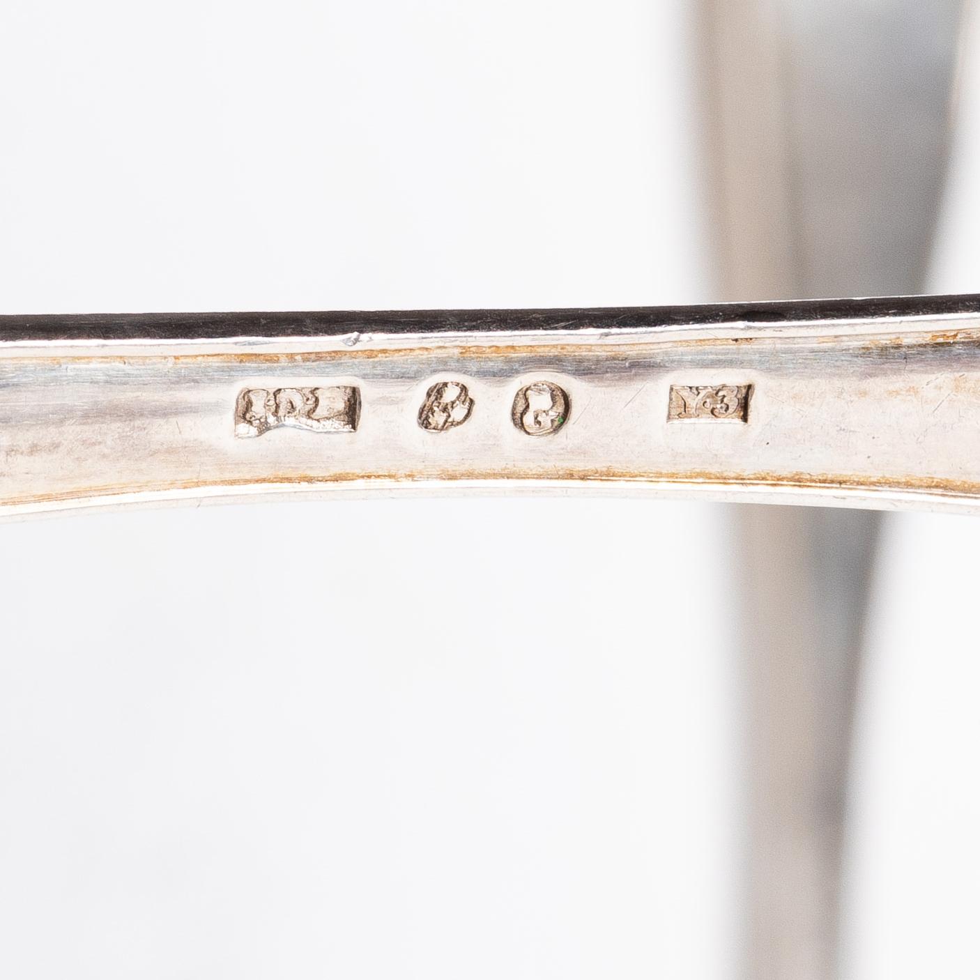 Four Swedish silver tablespoons, Gothenburg, 1796–1829.