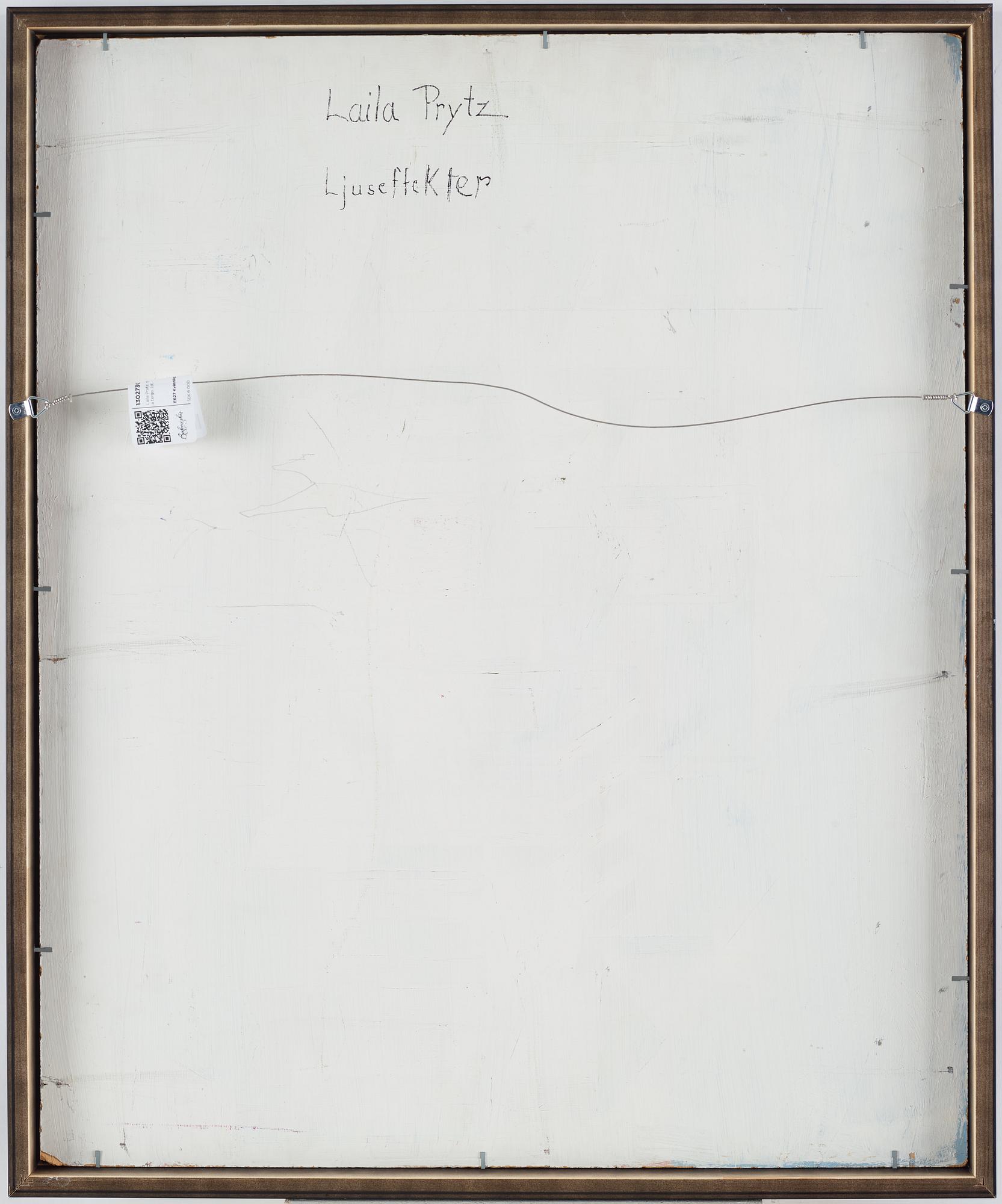 Laila Prytz, olja på pannå, signerad a tergo.