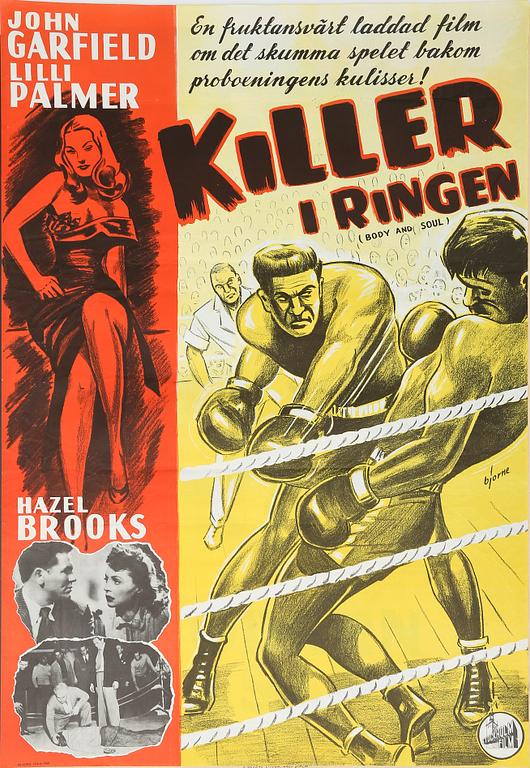 FILMAFFISCH, litografiskt tryck, "Killer i Ringen", 1960.