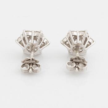 White gold and brilliant cut diamond earrings.